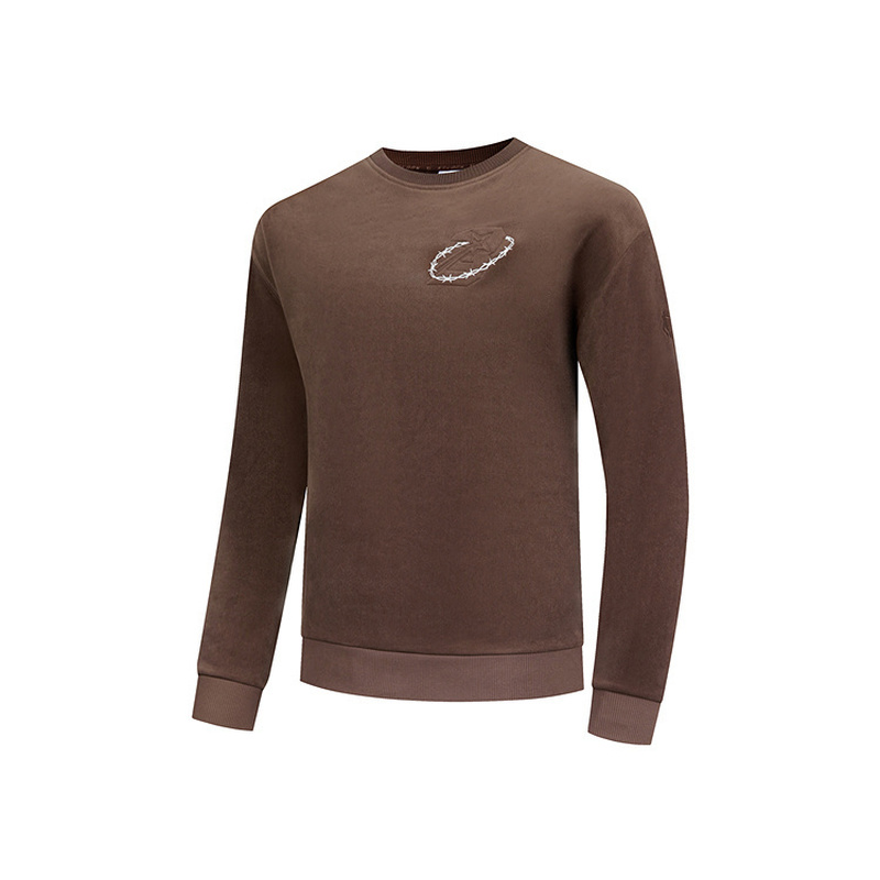 乔丹2025秋季专业运动针织上衣宽松型加绒男性套头衫QDAWD3244302