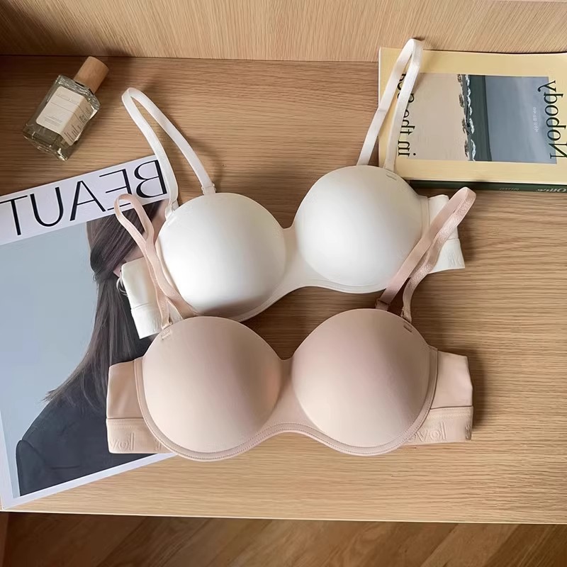 圆圆杯无痕光面内衣女小胸聚拢显大显圆漫画胸无钢圈防下垂文胸罩