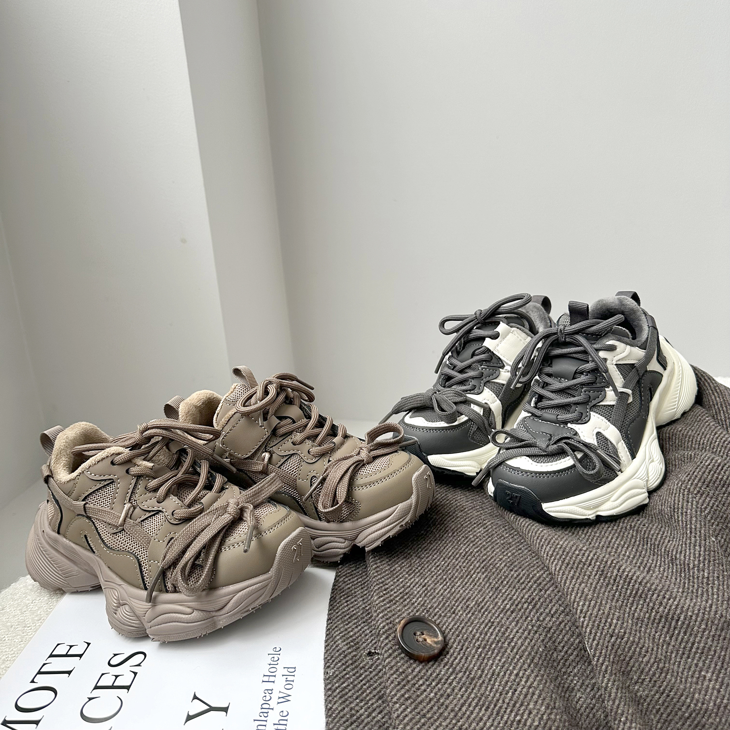 HQ-KING童鞋儿童运动鞋巴家老爹鞋复古厚底老爹鞋男童女童潮鞋