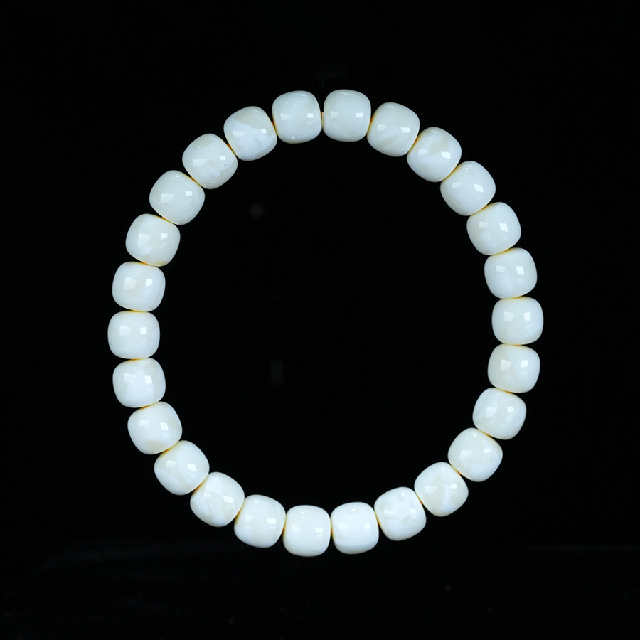 胡玩珠宝瓷白蜡老型同料单圈天然蜜蜡手串精工琥珀精品俄料男女款