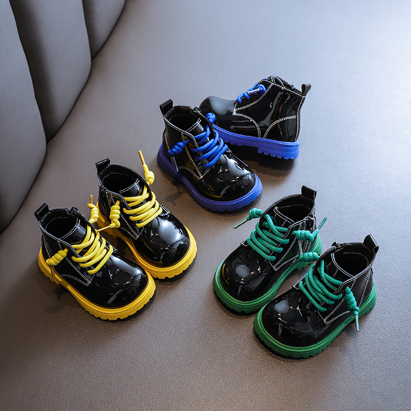 回力瑞儿童马丁靴2023秋冬新款男女童皮靴加绒小童短靴保暖童皮靴