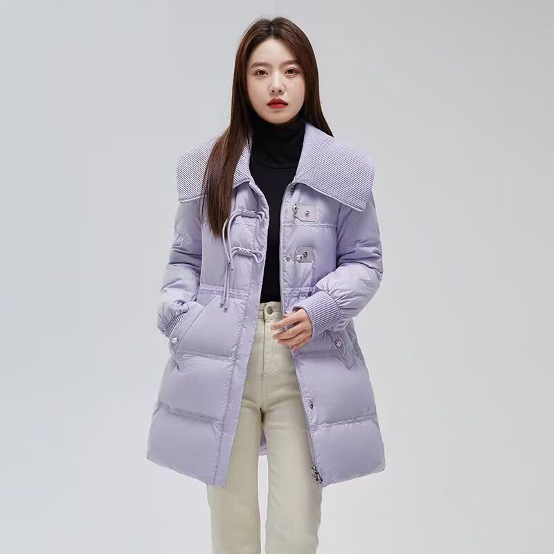雅鹿新款爆款羽绒服女冬季2024年新款时尚洋气收腰白鸭绒女款潮款
