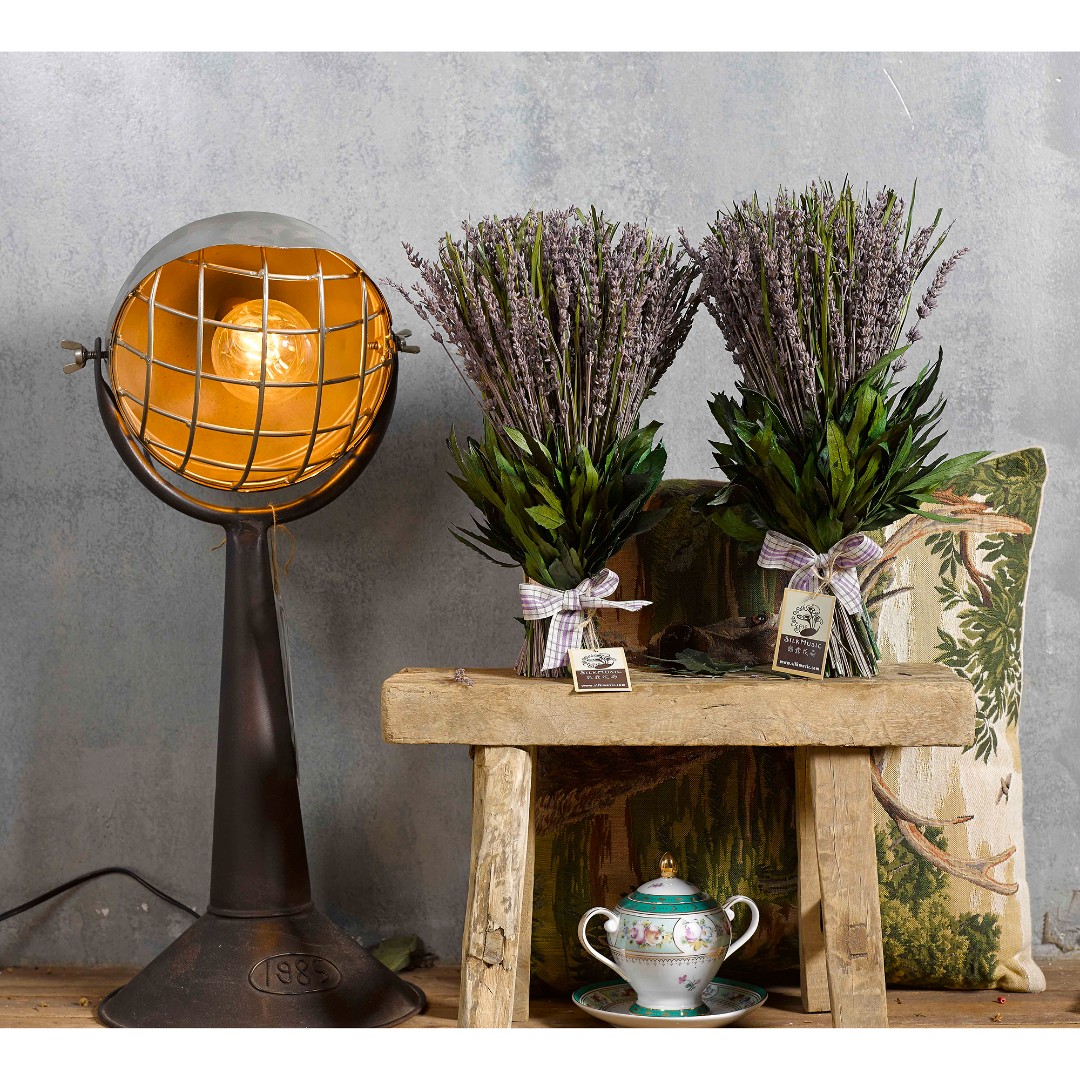 丝露花雨诧寂风复古印度老铁四头军绿色铁帽落地灯