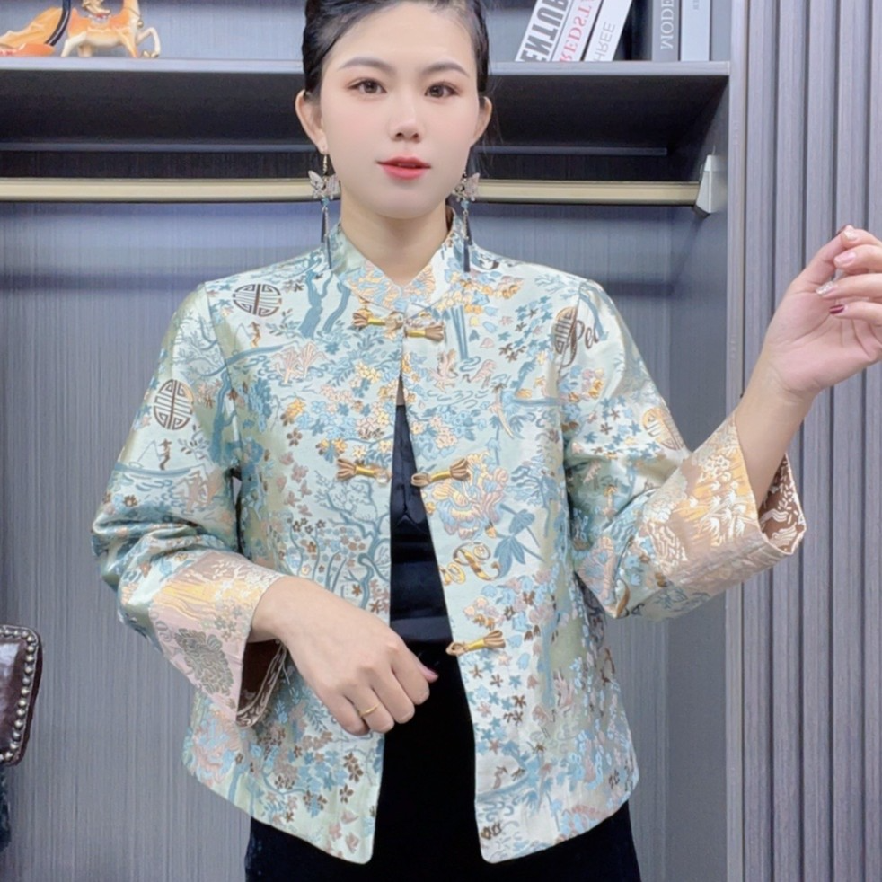 【发财树】新款双面双穿外套新中式国风外套气质显瘦女款短上衣