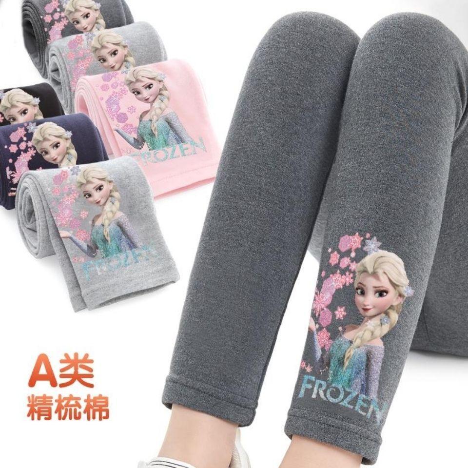 女童打底裤春秋季冰雪奇缘爱莎公主棉质外穿袜裤儿童长裤女孩裤子