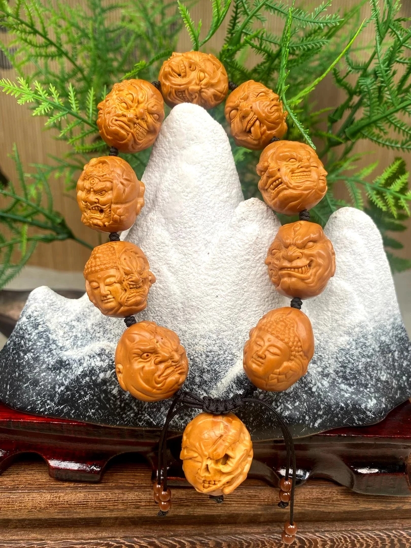锦和，夺面恶僧橄榄核雕手串3