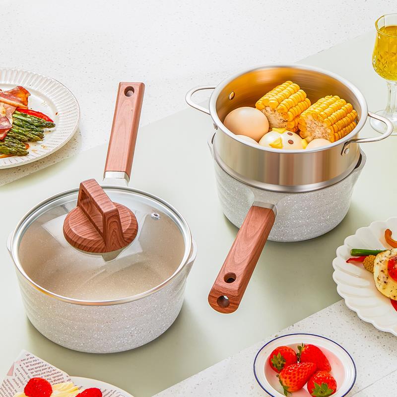 九阳质量尤米宝宝辅食锅不粘锅婴儿多功能煎煮一体煮粥儿童麦饭石