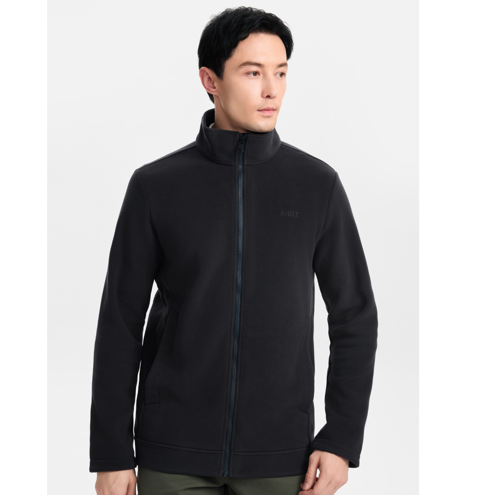 AIGLE艾高秋季POLARTEC户外保暖时尚休闲全拉链抓绒外套男士BE51