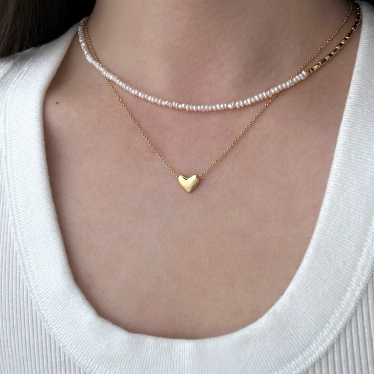 链子925银 流动爱心项链s925纯银轻奢吊坠百搭小众时尚叠戴锁骨链