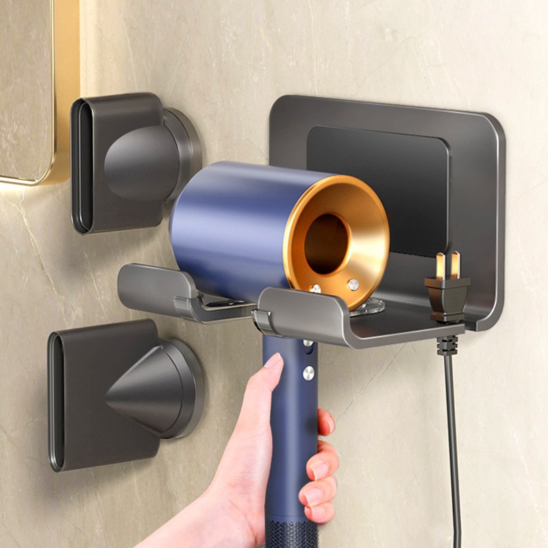枪灰吹风机置物架吹风机架放置架免打孔卫生间收纳电风筒支架挂架