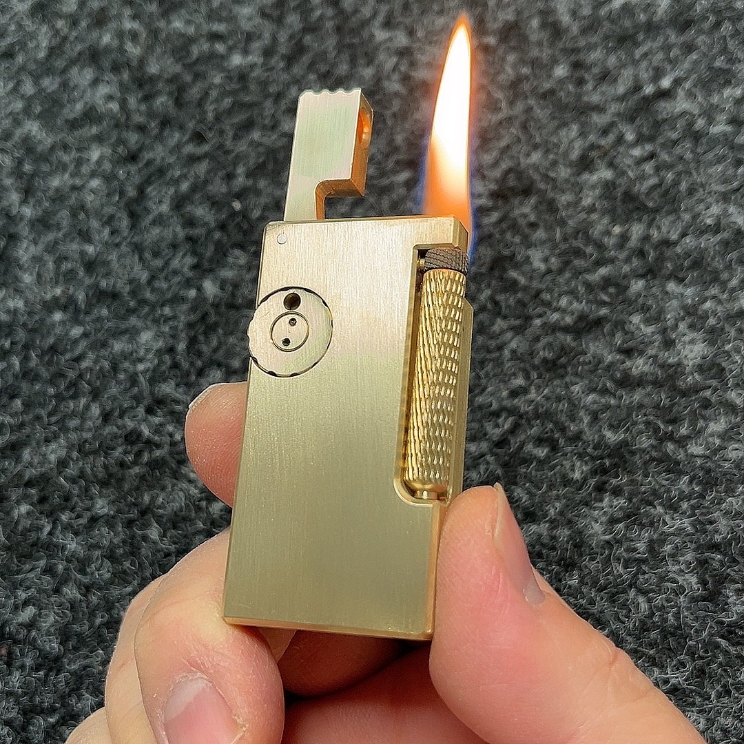 黄铜双油仓煤油打火机 侧滑轮煤油打火机 搓轮抬臂打火机 包邮
