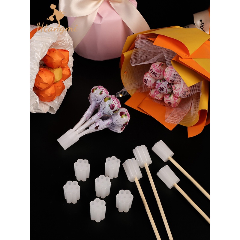 【汉唐美】六一儿童节新款棒棒糖花骨朵插花神器手工花束包装材料