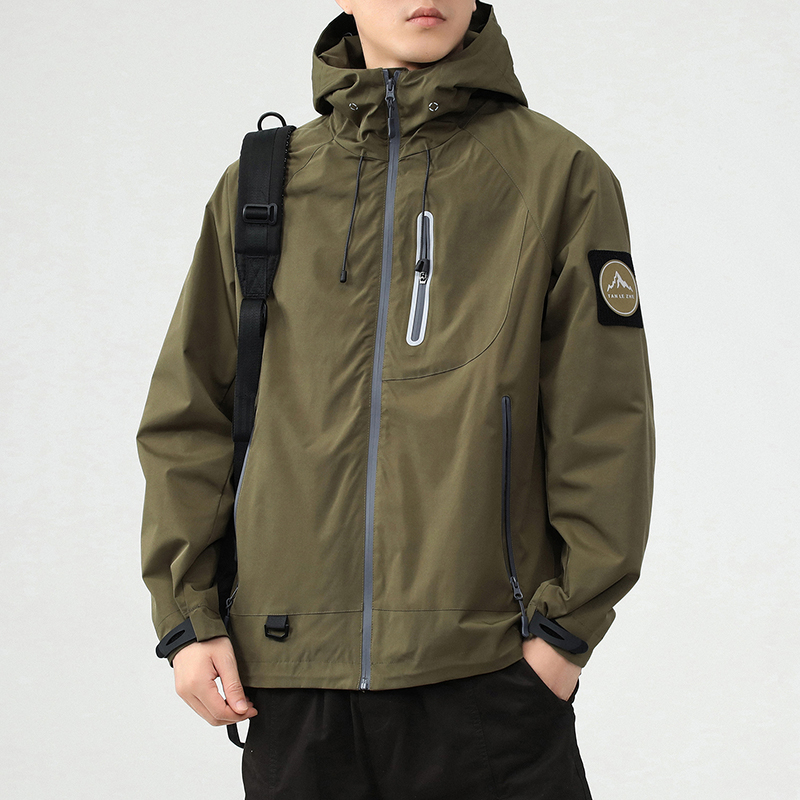 潮流休闲户外连帽冲锋衣男女同款机能衬衫夹克山系外套上衣2024款