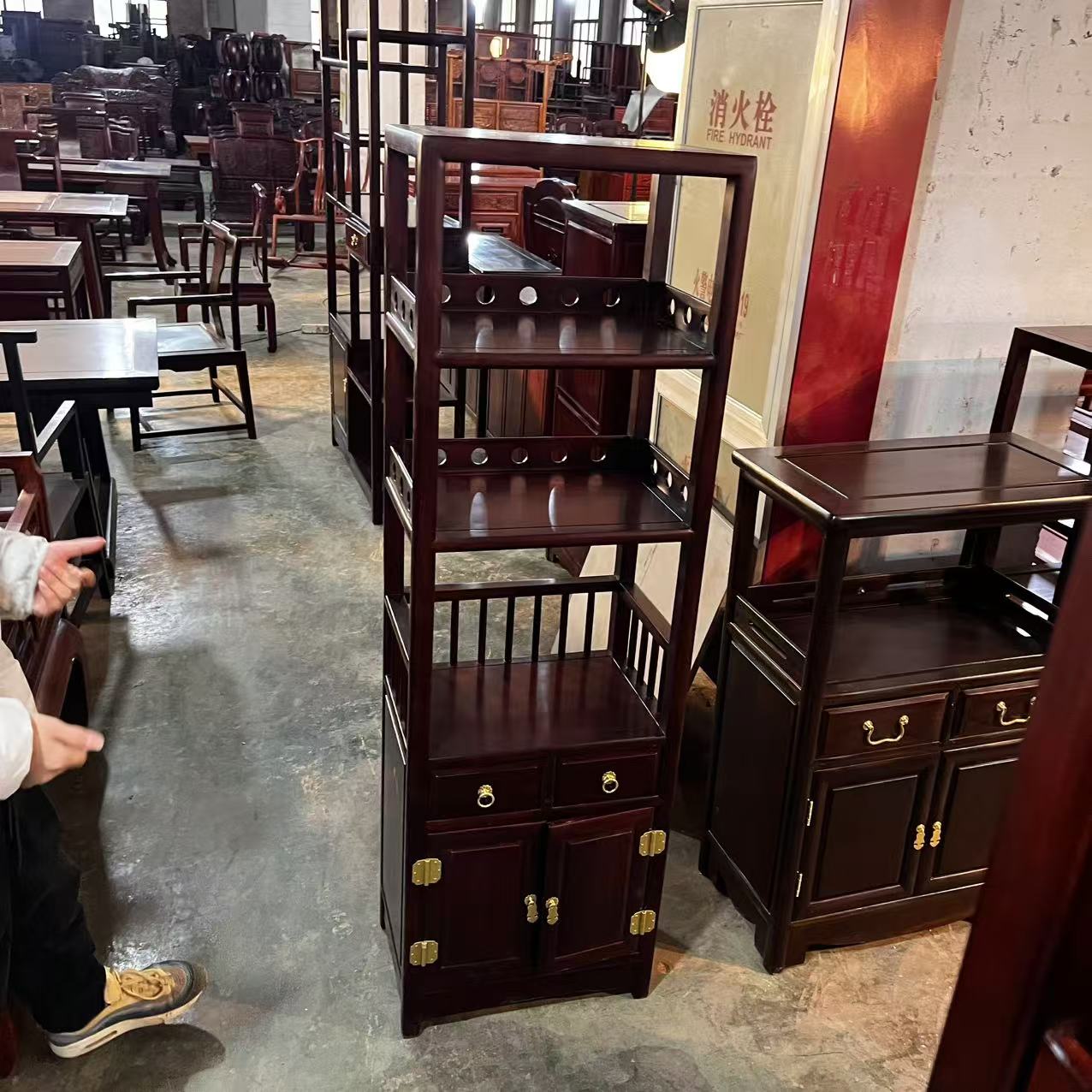 木换金   黑酸枝  玲珑书柜  置物柜