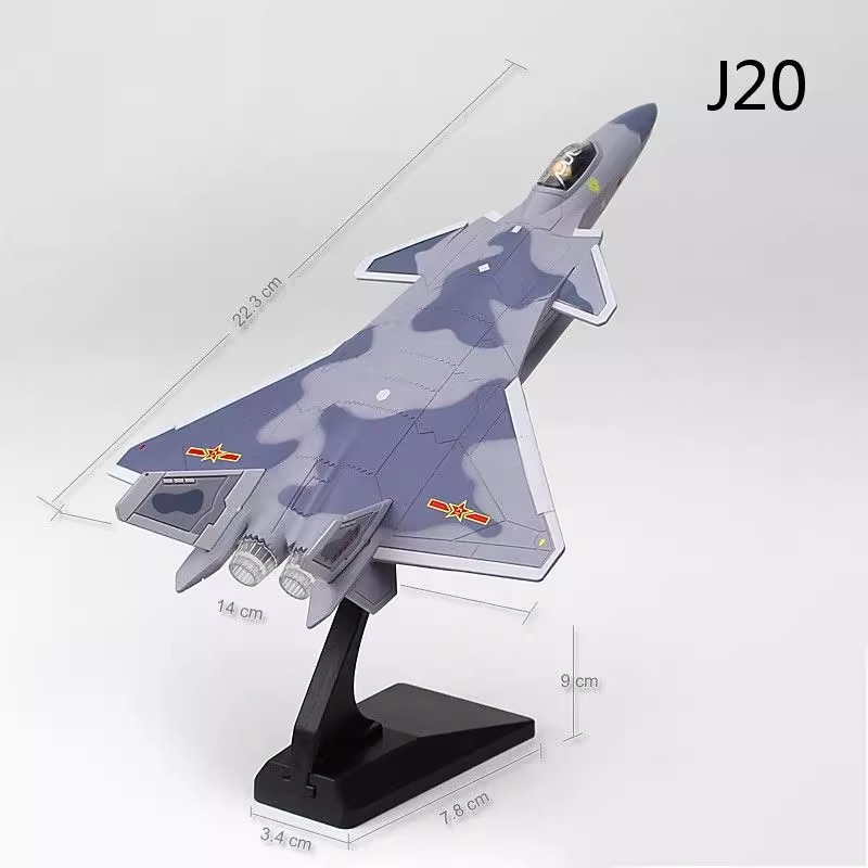 J20合金战斗机航空飞机声光回力军事金属模型收藏儿童礼物摆件