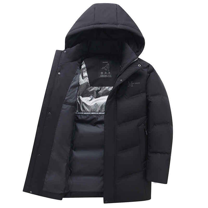 冬季新品90白鸭绒羽绒服男士短款连帽中老年爸爸装加厚保暖外套