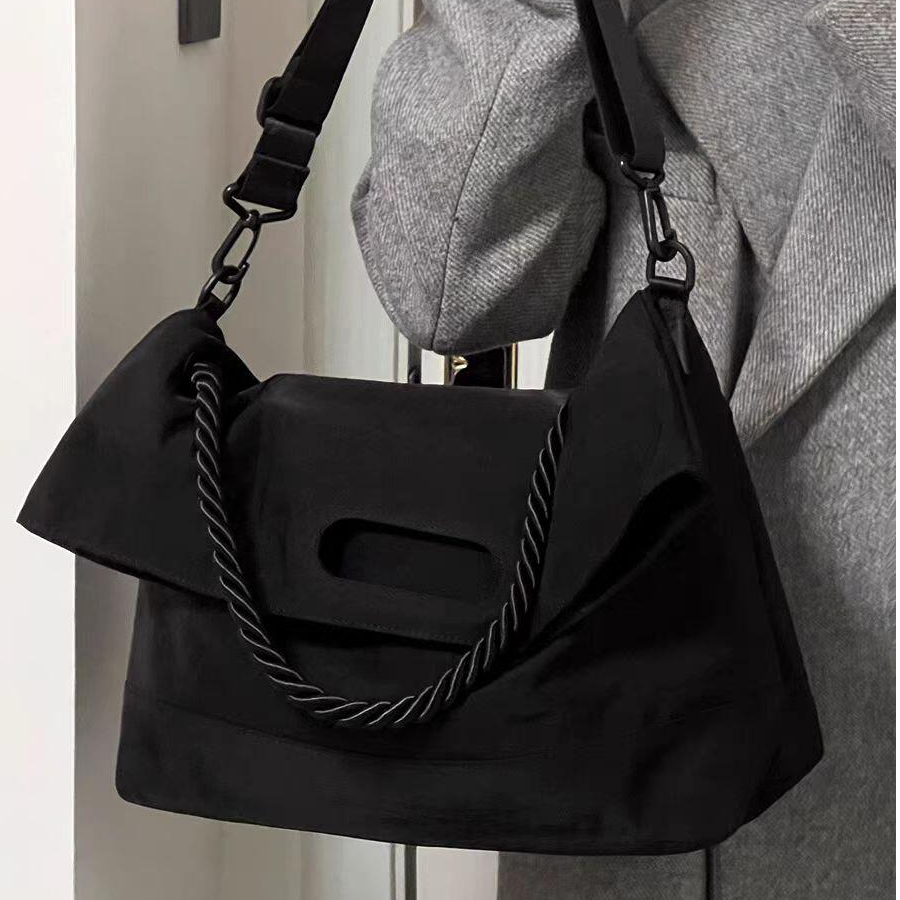 韩国ins时尚尼龙单肩包女大容量2025秋冬新款手提托特包斜挎包包
