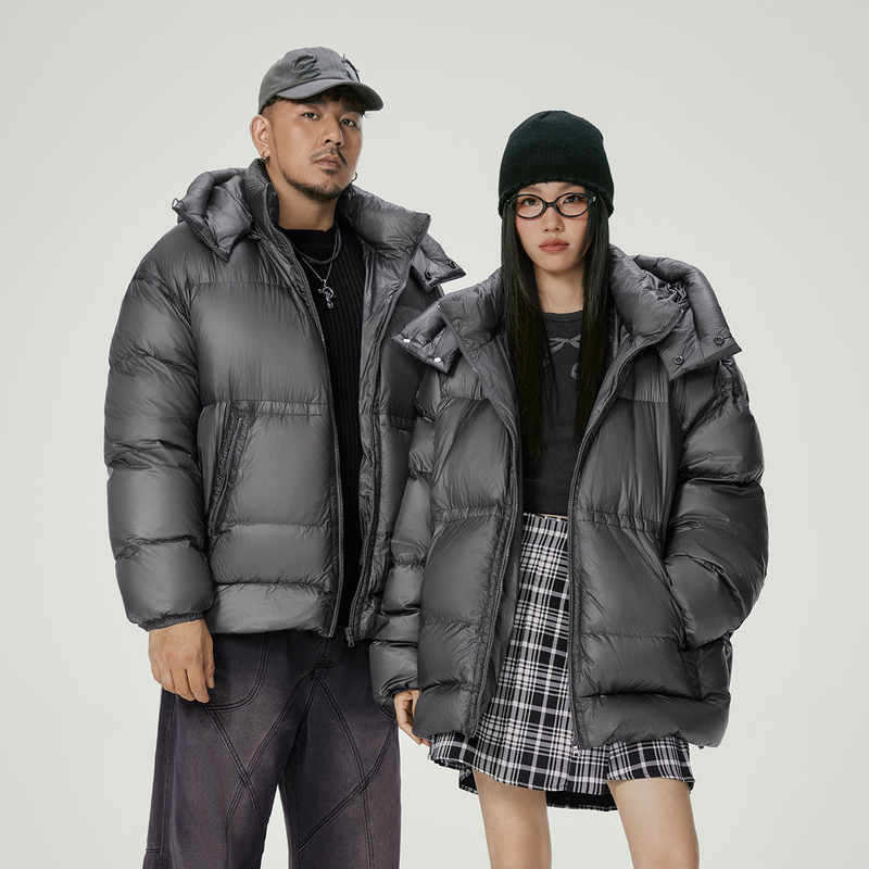 NMAX大码潮牌男装24年冬装雾面哑光简约面包服保暖羽绒服ENY005