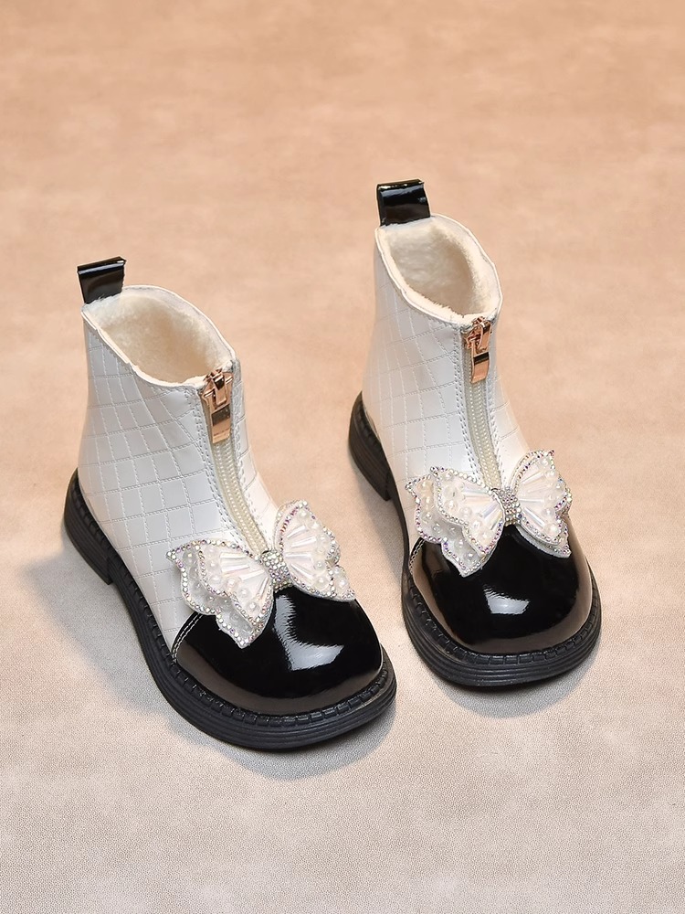 女童靴子公主短靴2023秋冬新款加绒儿童马丁靴宝宝鞋二棉鞋