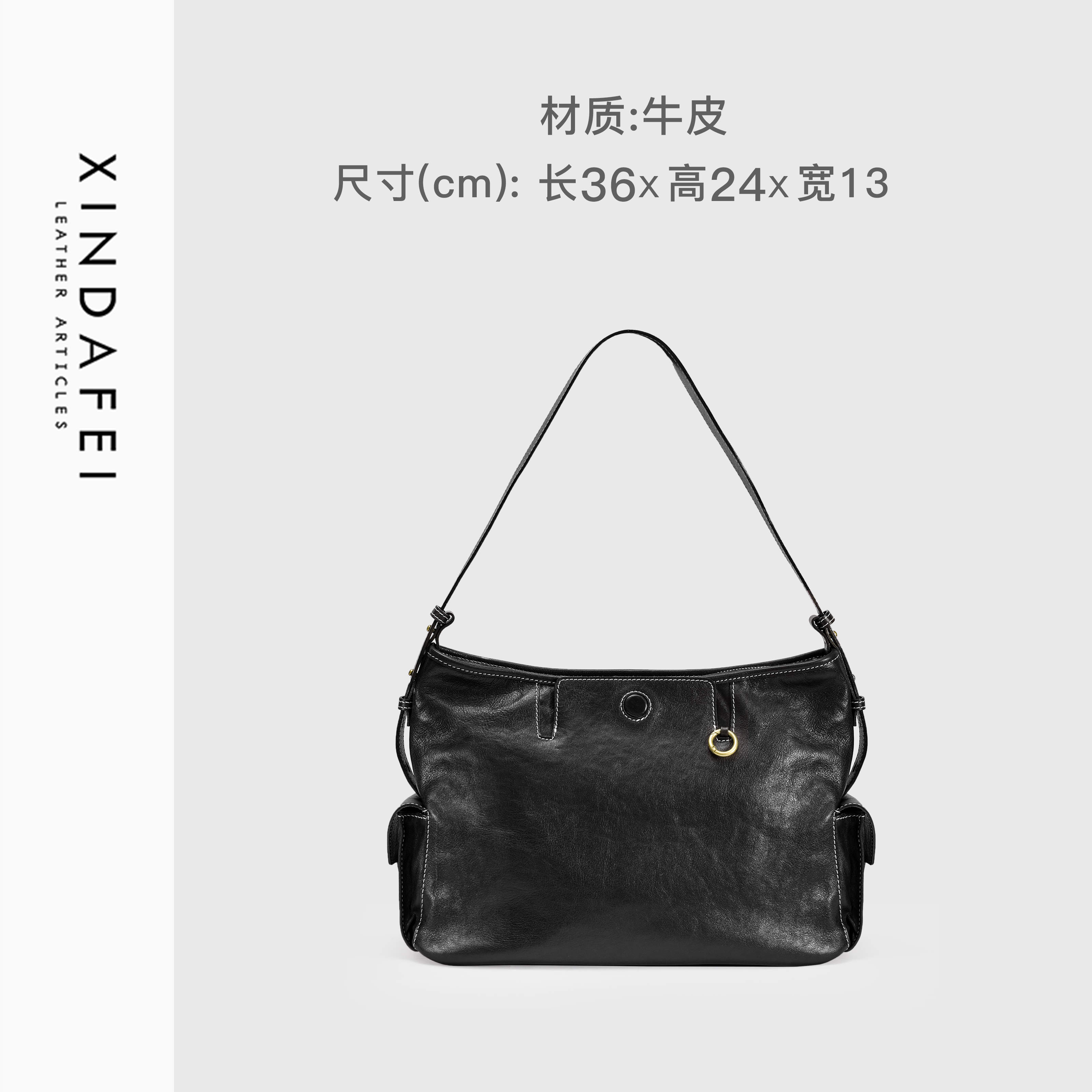 时尚单肩9W169黑色轻奢手提包斜挎女包