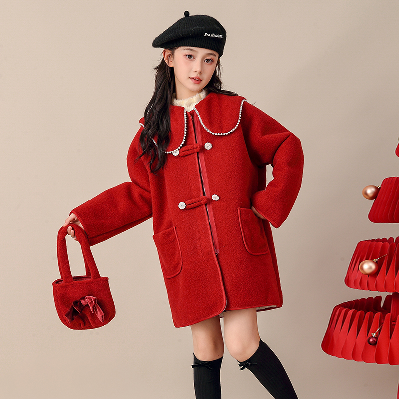 【秋冬甜心】毛呢针织大衣重工高定外套秋冬洋气韩版25611