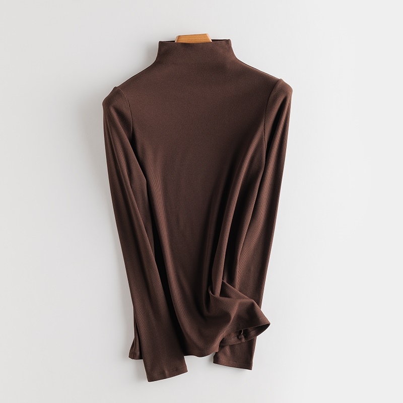 秋冬保暖打底长袖衫高领百搭纯色上衣