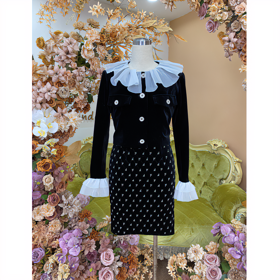 WAWA/B.D.P 2024新品 赫本风气质修身套装