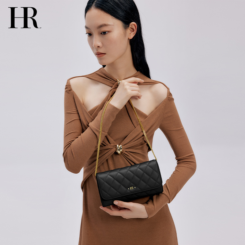 HR赫莲娜女包小香风法棍腋下包时尚百搭单肩包高级感品牌轻奢包包