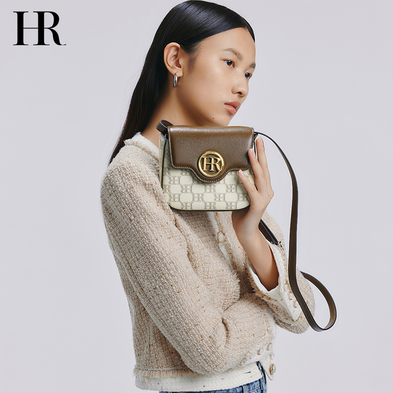 HR赫莲娜女包如影随行系列印花豆腐包经典时尚单肩斜挎包轻奢包包