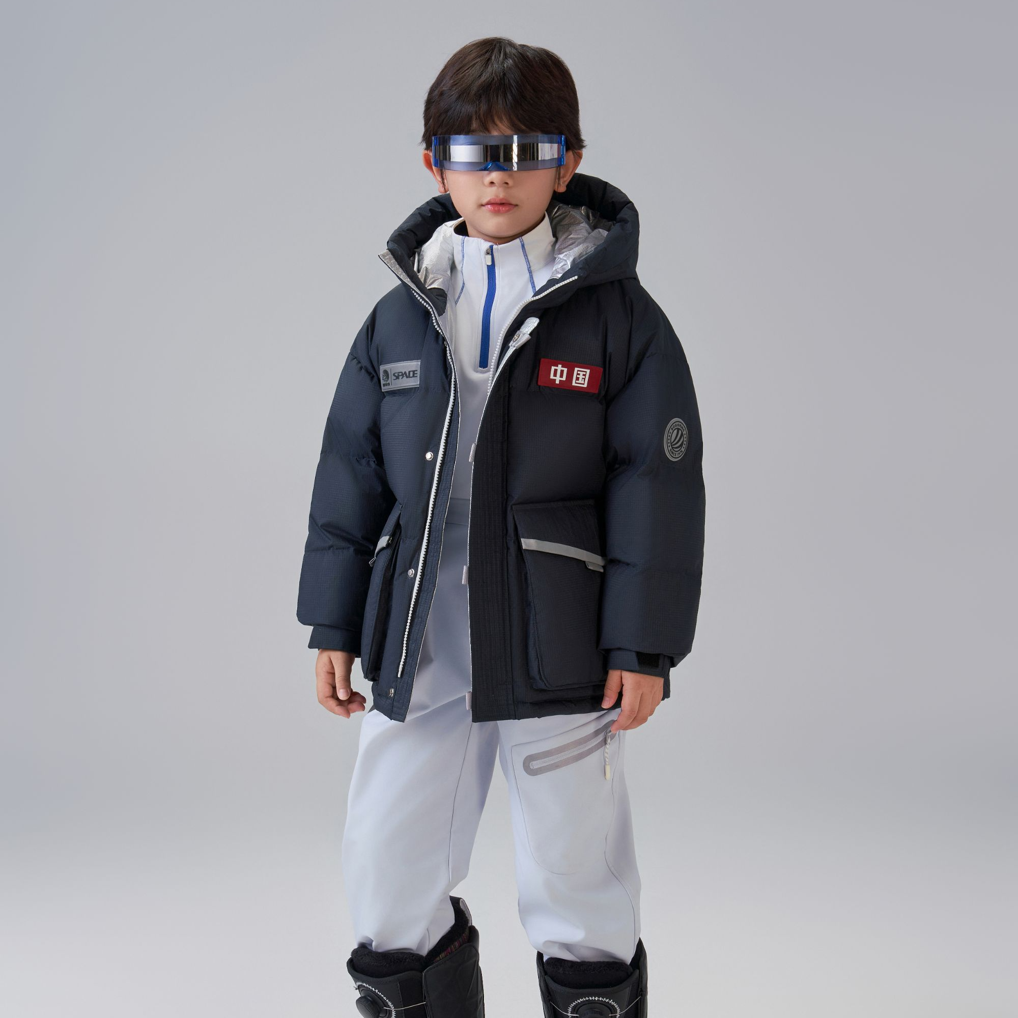 【中国好羽绒】2024冬季新款男女童短款太空计划羽绒服T40143210