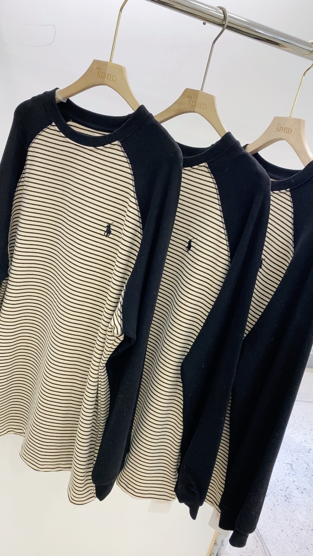 思咪嗒超软糯拼接条纹T恤