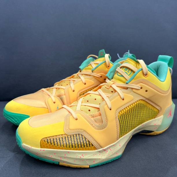 47.5码/AJ37 黄绿/411750/篮球鞋/95新原盒/DX5567-800