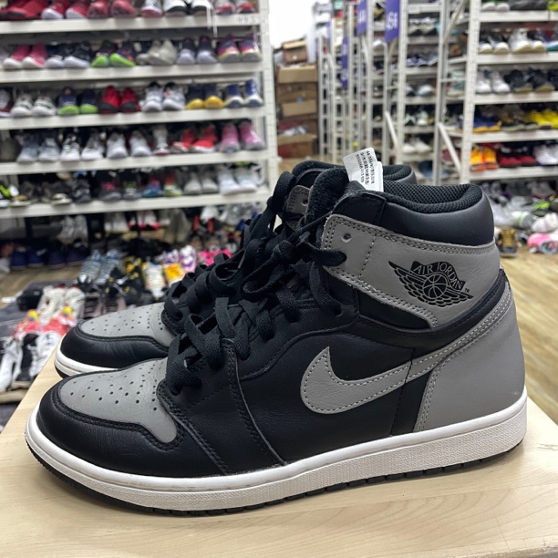 44.5码/aj1 黑灰/4x020/休闲鞋/95新无原盒/555088-013