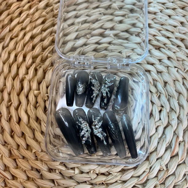 【暗黑容颜蝴蝶】穿戴甲梯形手工冰透