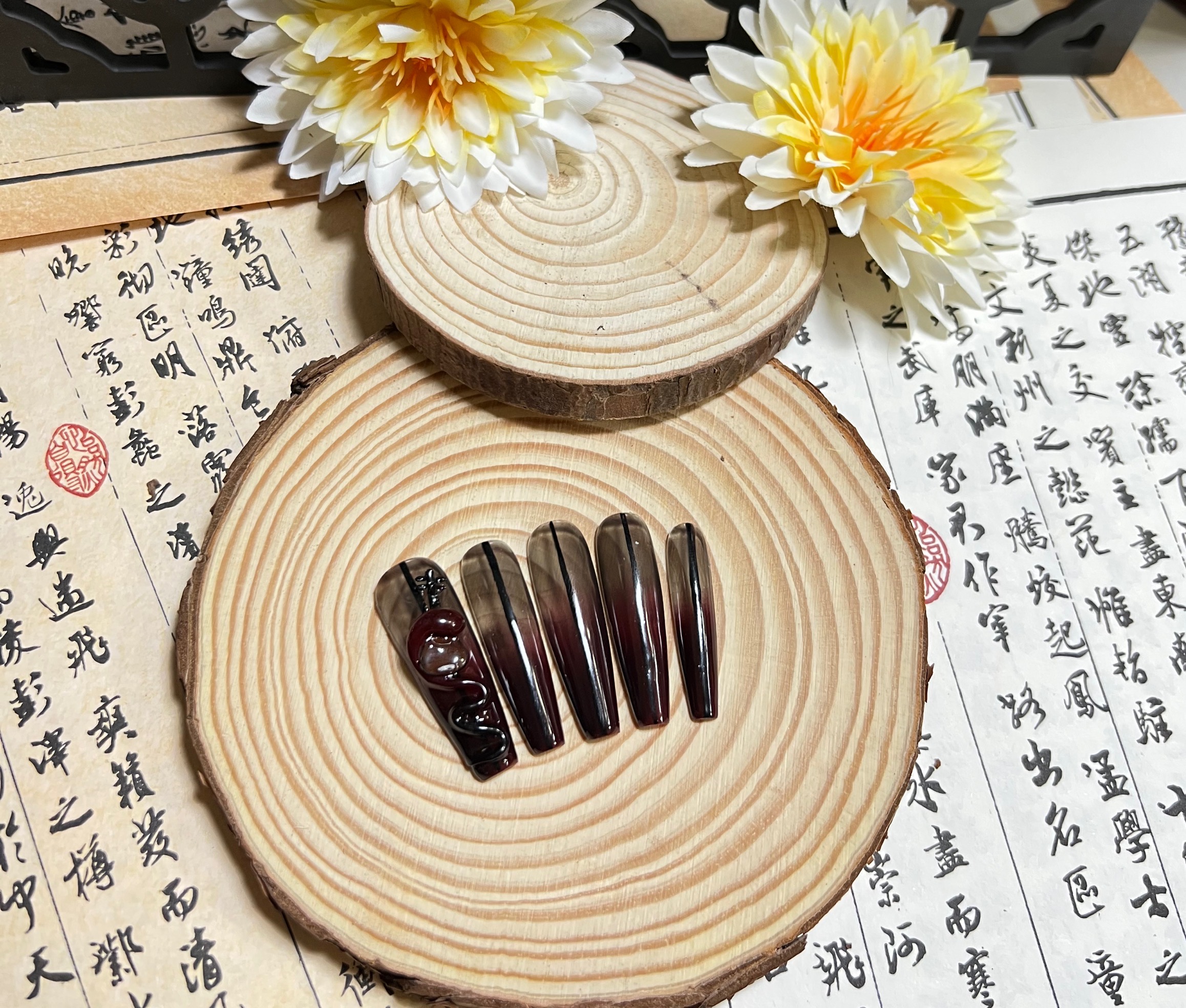 【新中式复古琵琶】琵琶渐变收捏小蛇蛇原创穿戴式穿戴甲