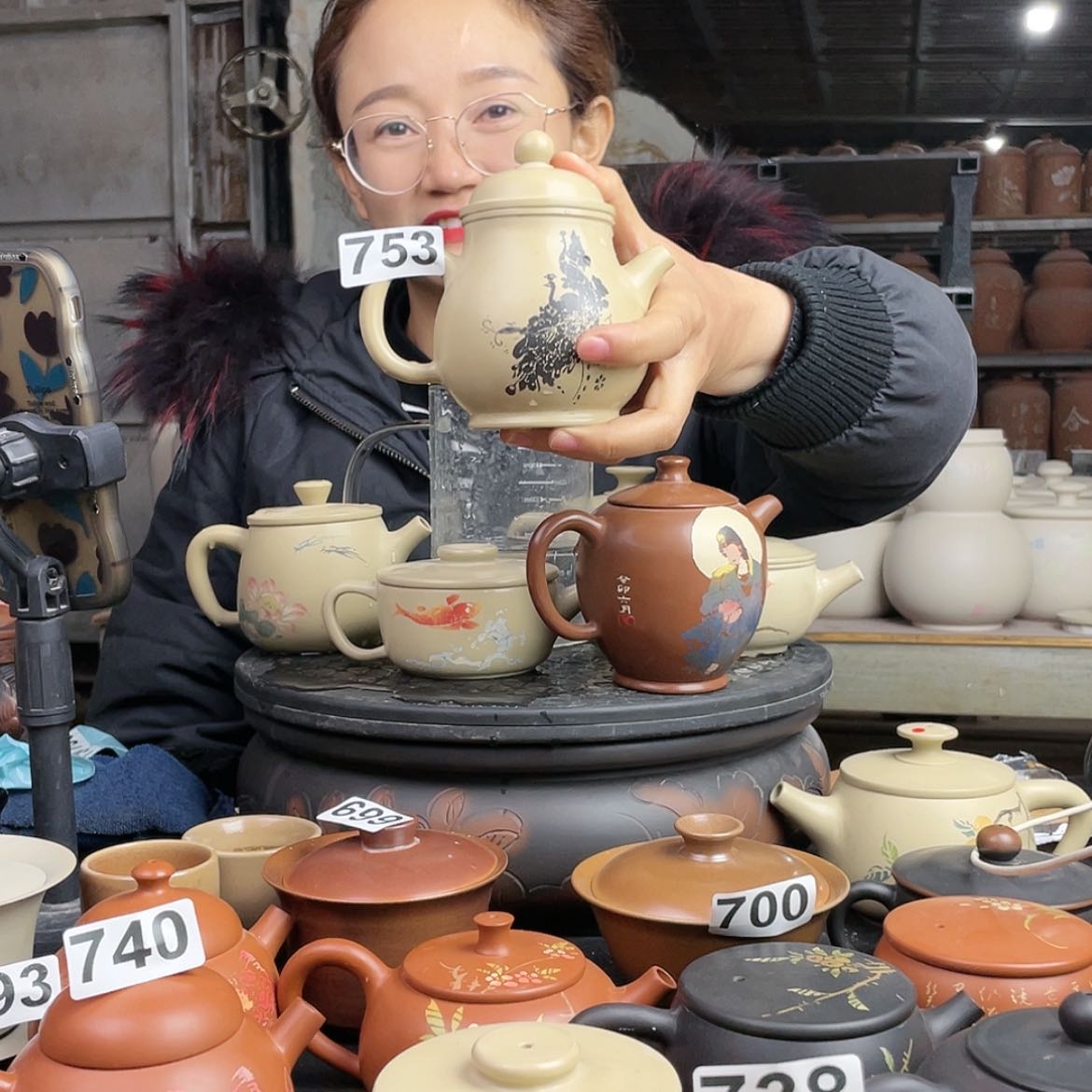 【闪购商品】陶瓷罐碧*753手工痕迹
