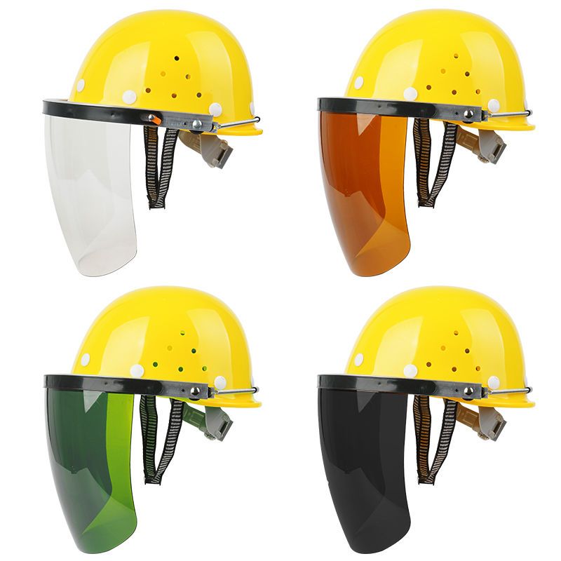 安全帽式电焊面罩烧焊防护面屏防飞溅打磨切割透明头戴式焊工帽