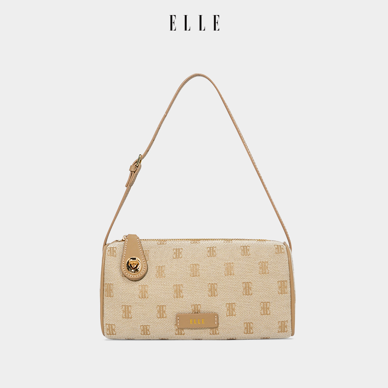 ELLE24年夏日新款单肩腋下圆筒包高能感女士包包46186