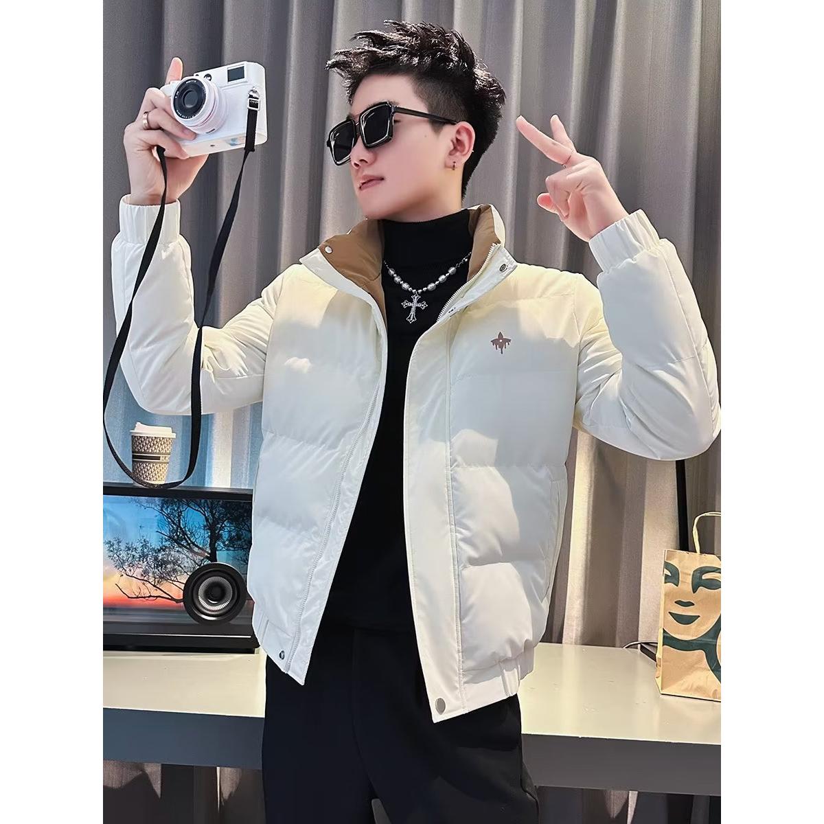 潮流棉服百搭时尚棉衣男士修身上衣冬季棉服加厚保暖立领外套