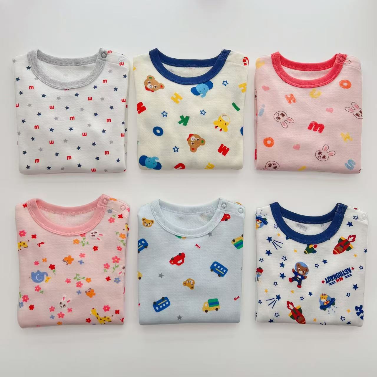 2024冬新款儿童秋衣秋裤超可爱春秋全棉满印卡通图案柔软内衣套装