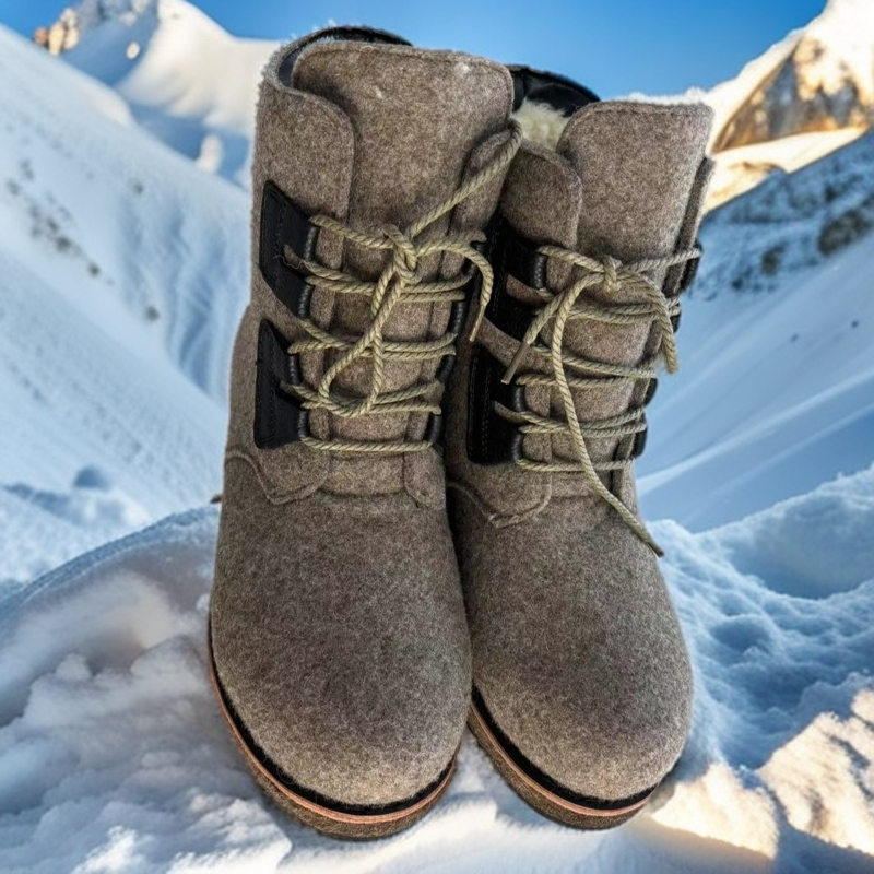 手工毛毡靴抗寒保暖舒适防滑耐磨雪地靴东北内蒙民族风系带户外靴