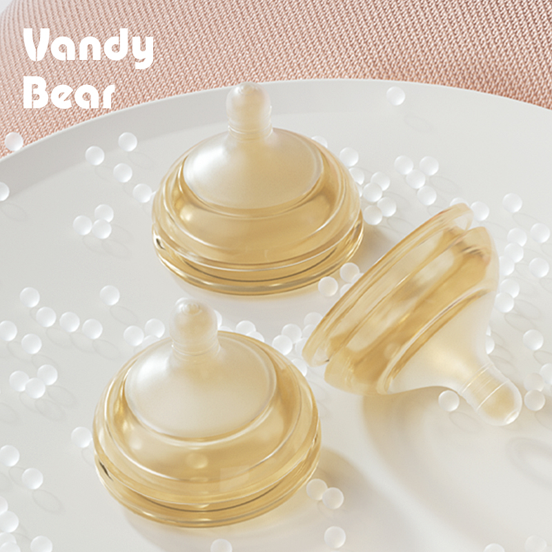 vandybear6CM宽口径新生儿婴儿偏心宝宝奶嘴通用配件0-6个月以上
