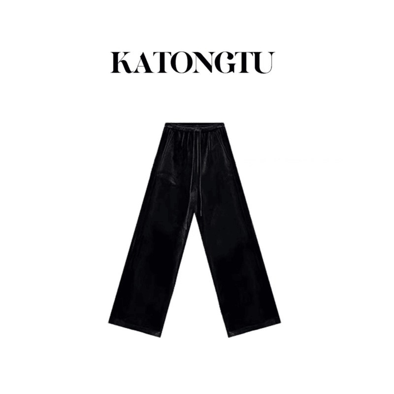 KATONGTU 【丝绒裤】2023秋冬洋气时尚百搭垂感阔腿裤   SF079YN