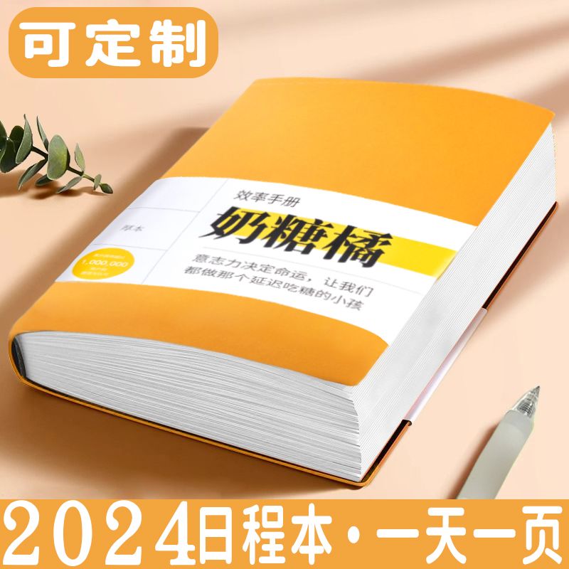 2024年日程本计划本365天一日一页日记本记事本时间管理笔记本子