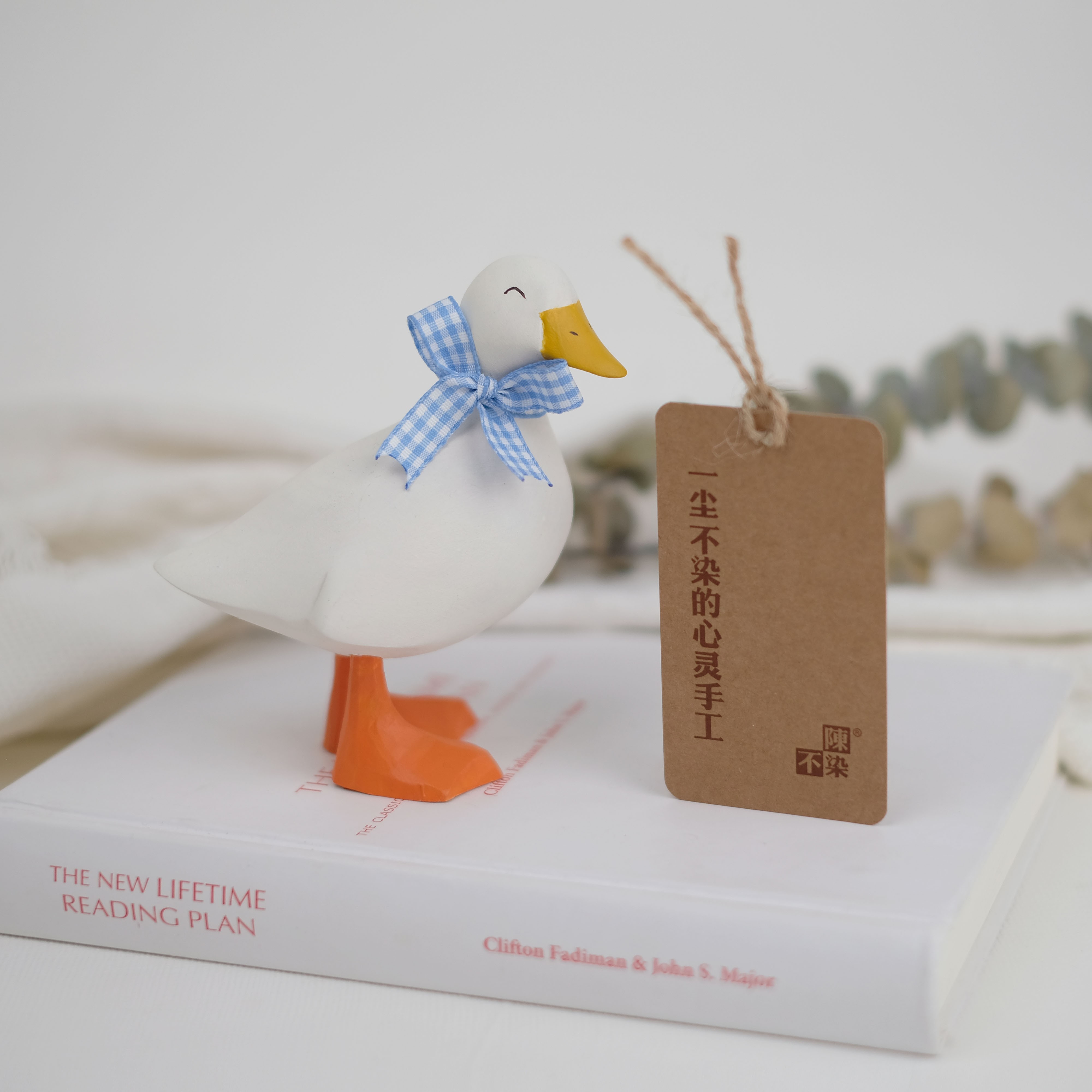 陈不染手工制作木雕雕刻柯尔鸭鸭子摆件纯手工