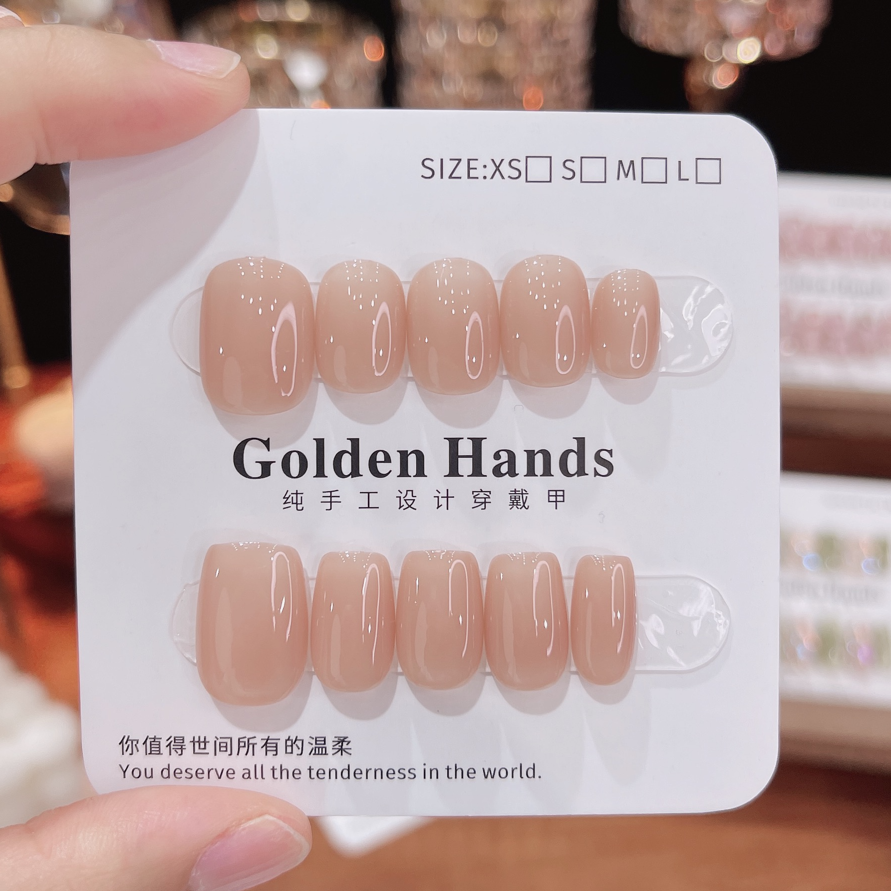 【素指】纯手工穿戴甲  裸色百搭妈生轻奢美甲Z
