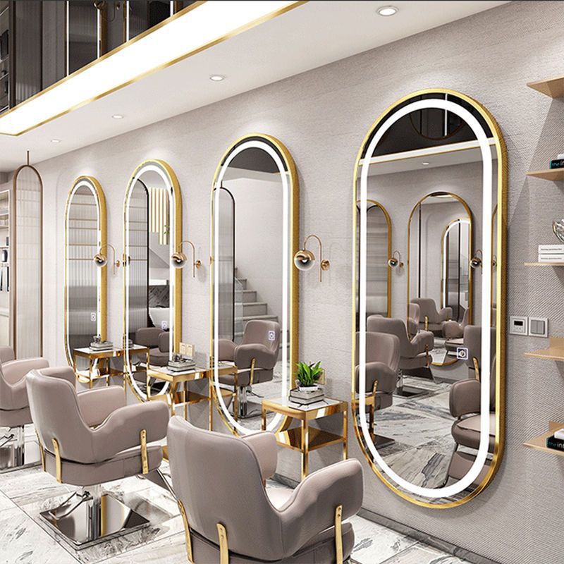 奥沁瑞美发店镜理发店镜台发廊专用网红带灯挂墙新款壁挂式剪发镜