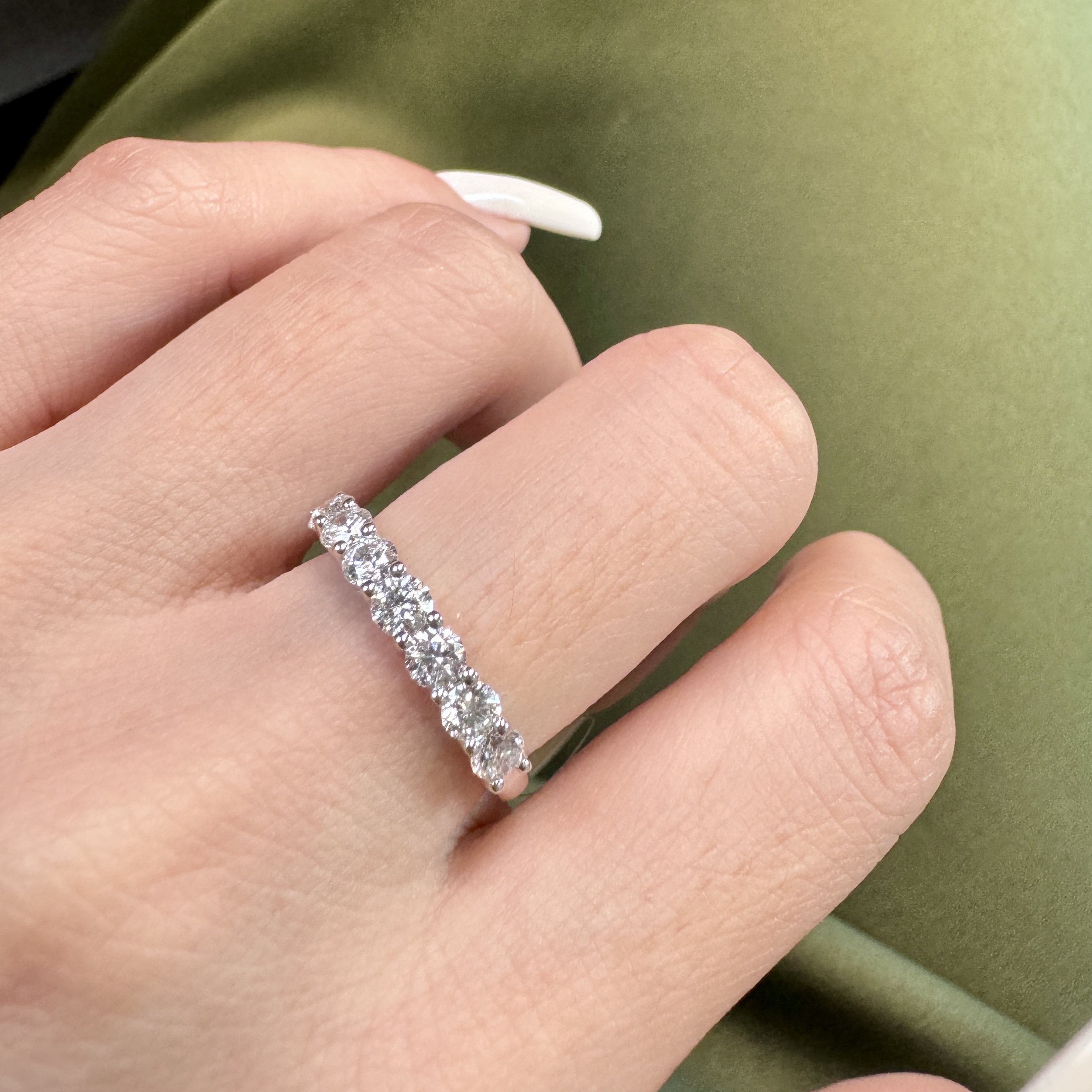 【念慈专属】18K 七公主56分排钻戒指七钻石排戒8分叠戴