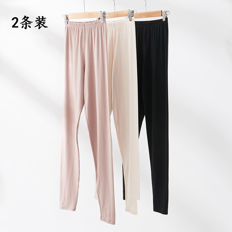 2件秋裤女莫代尔棉内穿薄款宽松弹力2022年新款春秋女士学生打底