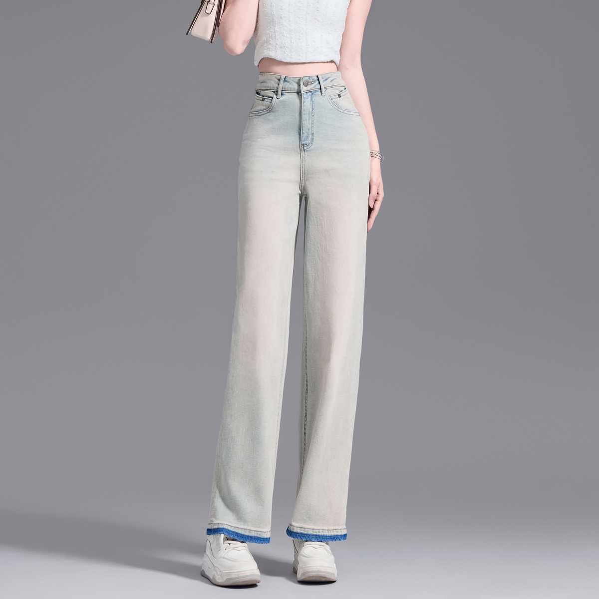 福老板丨梨花丨九分小个子牛仔裤窄版阔腿裤A VIOLENTLY ODYSSEY